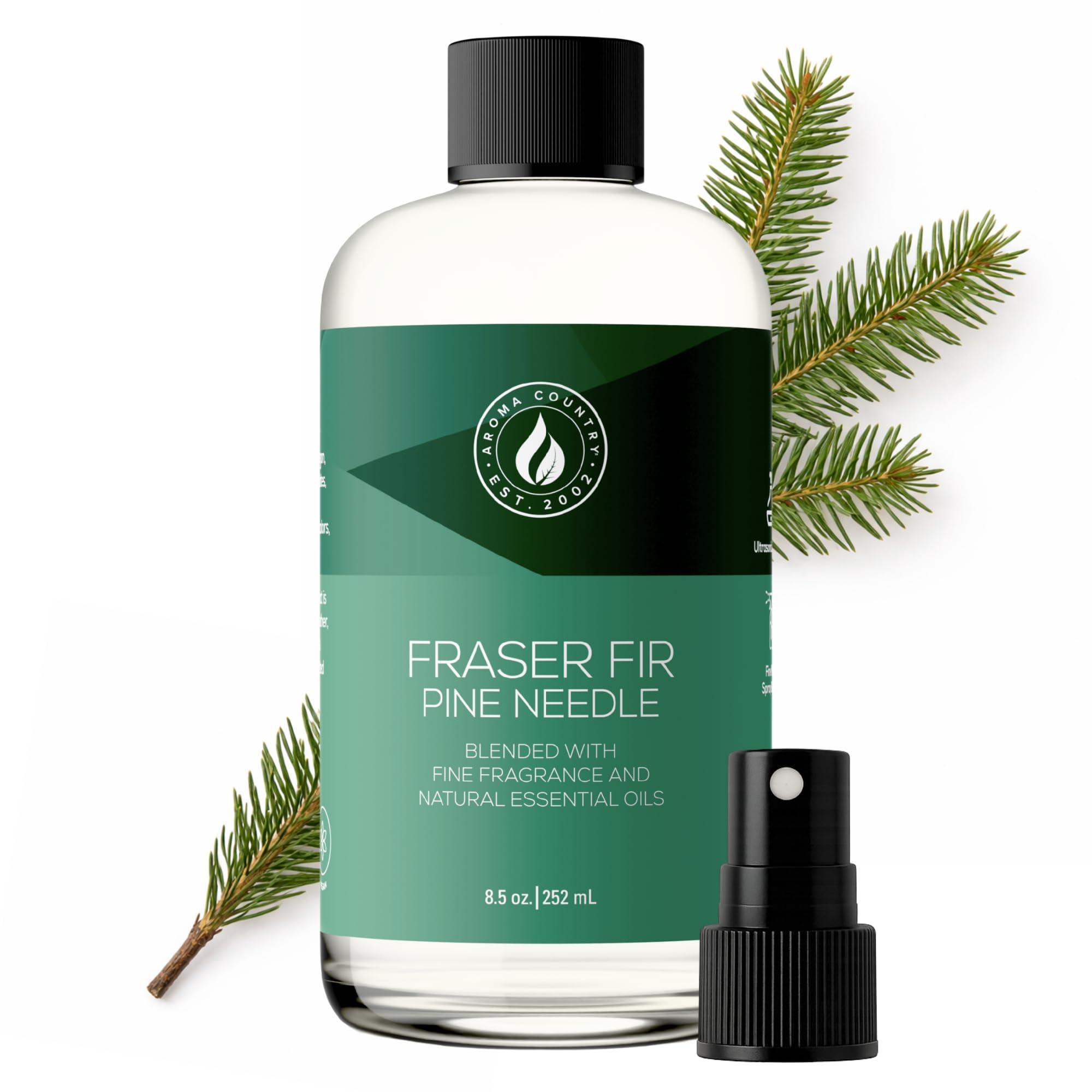 - Aroma Country Fraser Fir Christmas Tree Diffuser Oil - Luxury Essential Oils for Diffuser Refill & Air Freshener Room Spray - Natural Home Fragrance, Pine Needle Scented Oil for Diffusers (8.5 Fl. oz)