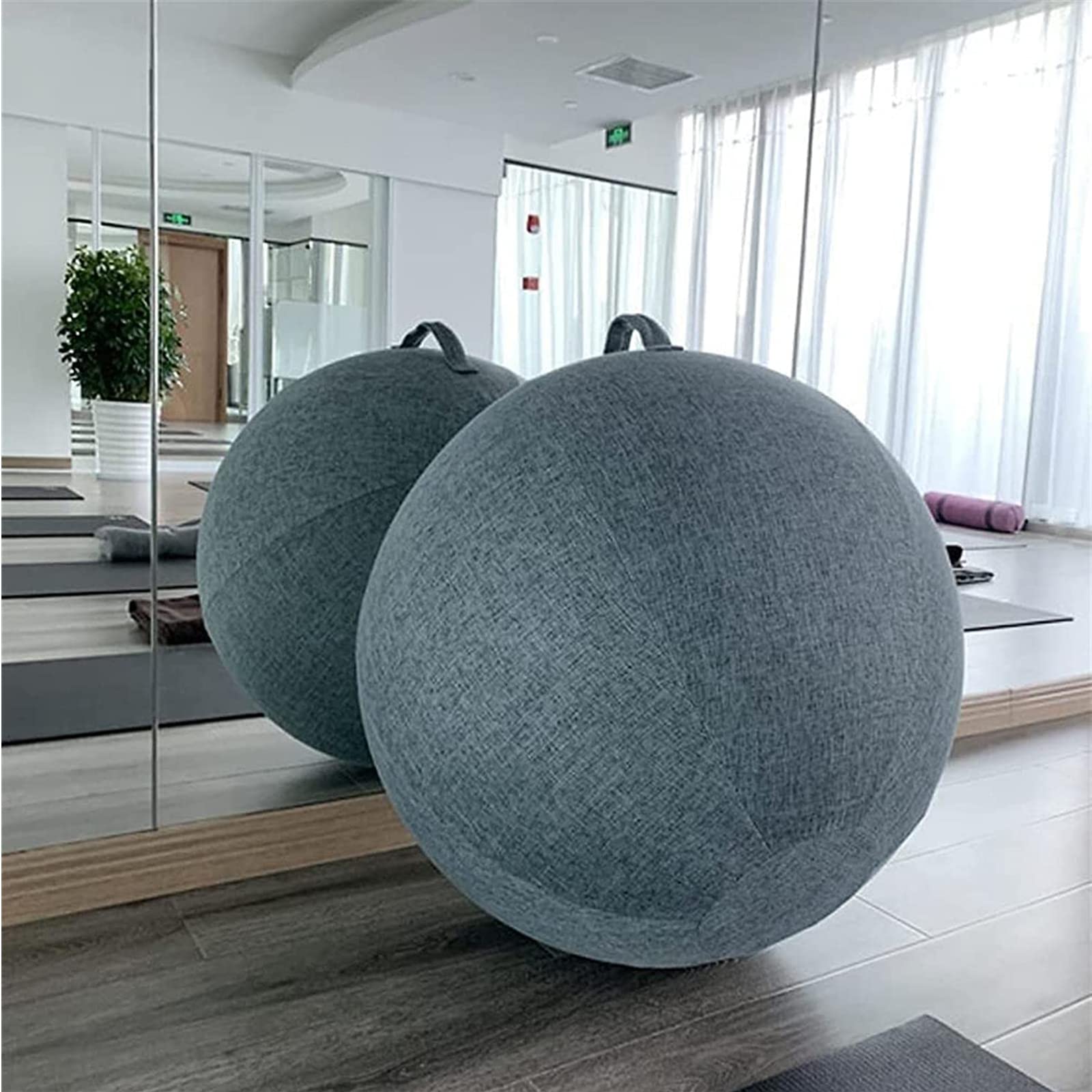 Übungsballbezug 55/65/75 cm Yoga Ball Hülle Mit Griff, Gymnastikball Bezug Für Sitzball Fitnessstudio Training Balance Ball Abdeckung, HüLle füR Gymnastikball alance
