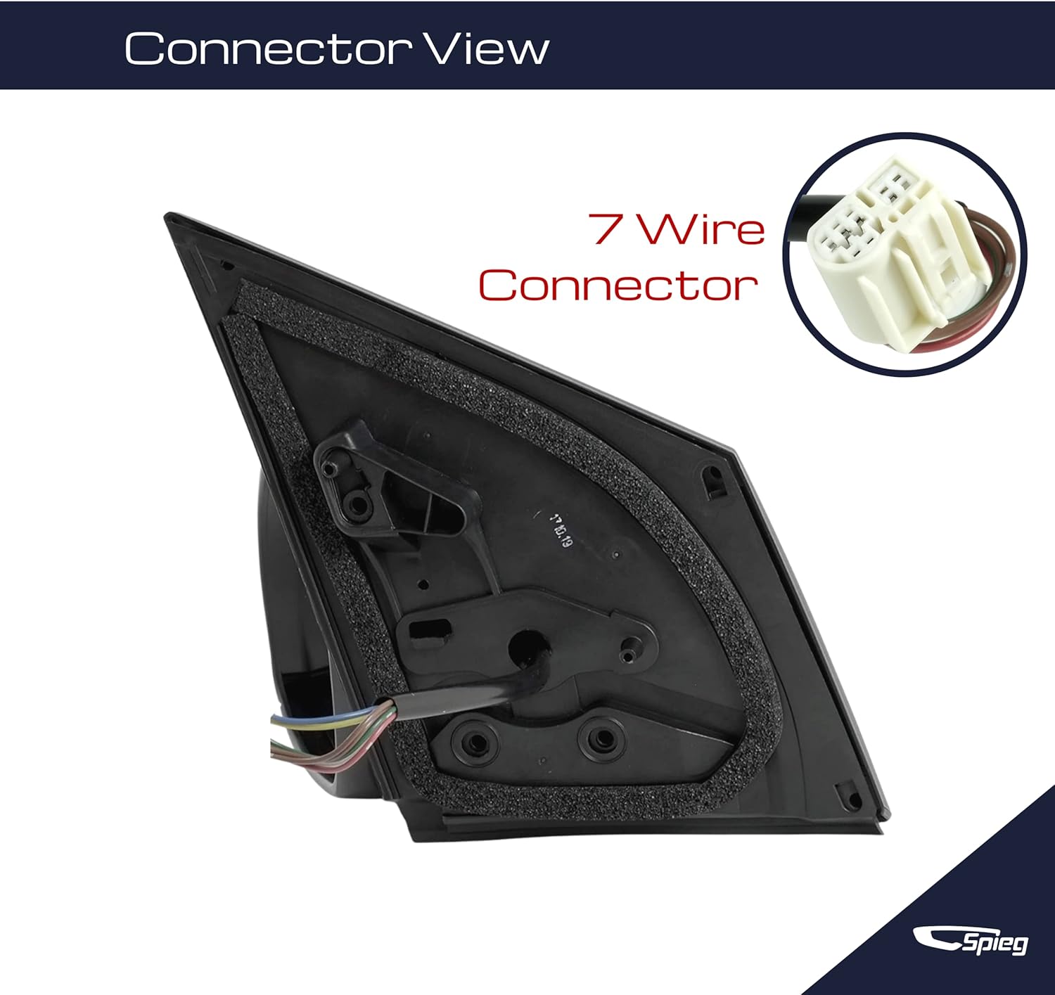 Spieg Driver Side Mirror for 2014-2019 Toyota Corolla Power Adj Heated Turn Signal Light Black 7 Pins Left TO1320295