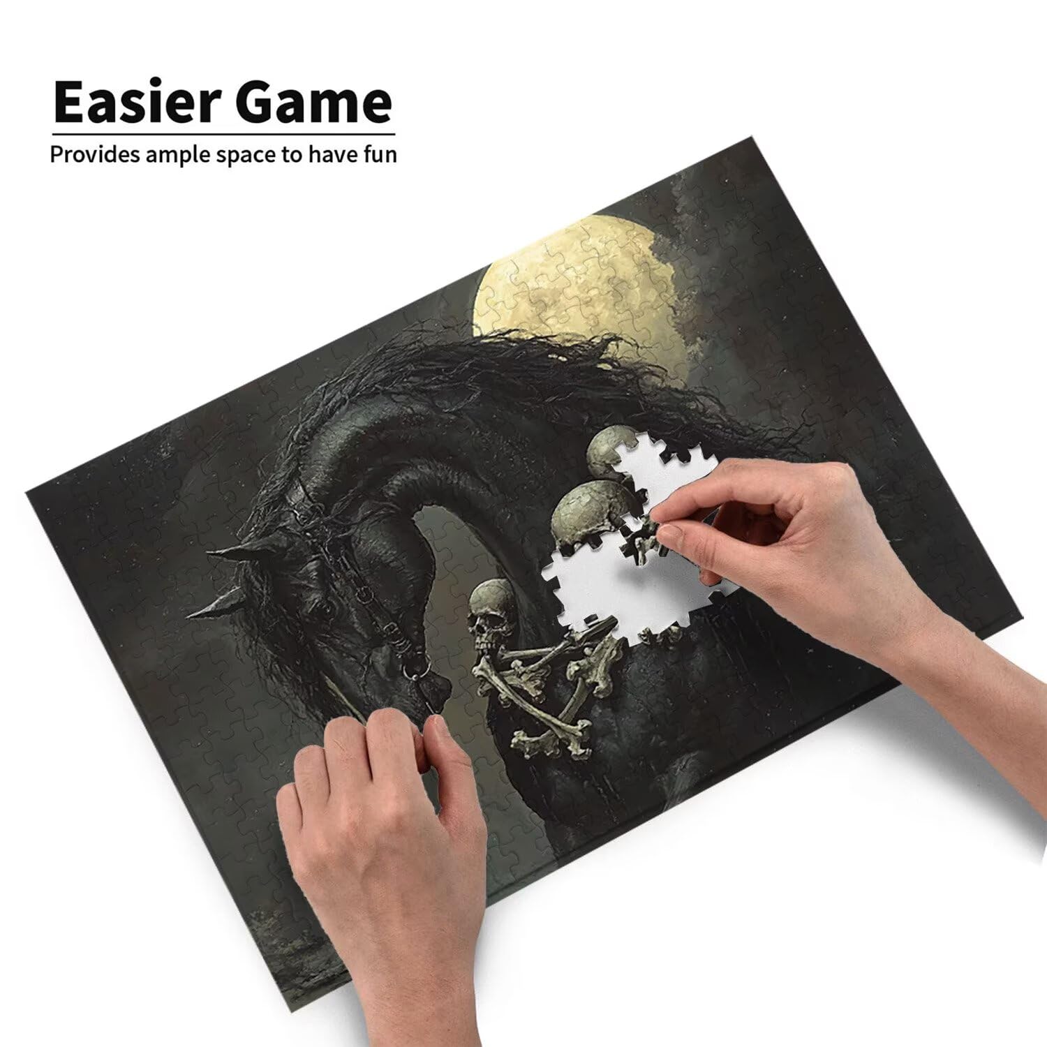 Puzzle 87x57cm, 1500 Pezzi di Puzzle per Adulti, Regalo di Anniversario, Regalo di Natale, Decorazione Della Casa, Prevenzione Della Degenerazione Cerebrale Negli Anziani (Cavallo scheletrico) w-493