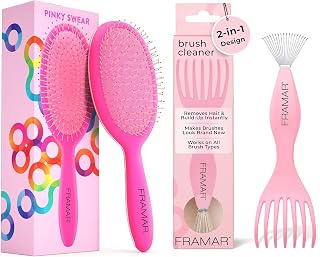 Framar Detangling Brush for Curly Hair – Hair Brushes for Women Detangler - Premium Hair Brush Cleaner Tool – Hairbrush Cleaner Tool
