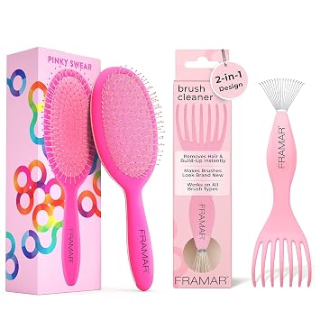 Framar Detangling Brush for Curly Hair Hair Brushes for Women Detangler - Premium Hair Brush Cleaner Tool Hairbrush Cleaner Tool