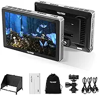 VILTROX DC-L1 7" Monitor de campo com câmera touchscreen, entrada/saída HDMI 4K de 60 Hz, brilho de 600 nits, monitor de câmera 1280x800 com LUT 3D, bateria, pico, cor falsa, protetor solar