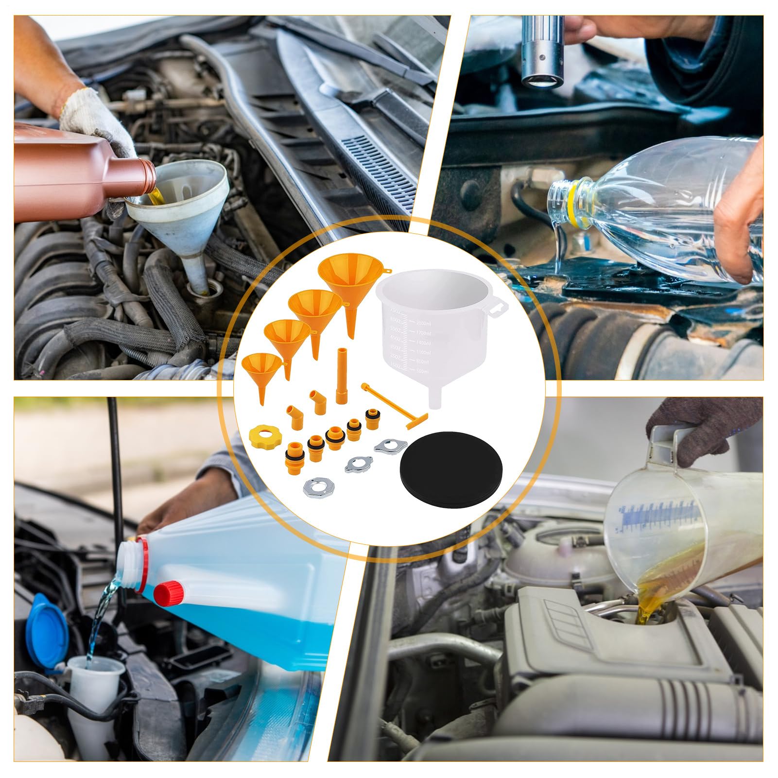 Kit fusto per radiatore - Set di imbuti di liquido refrigerante da 19 pezzi