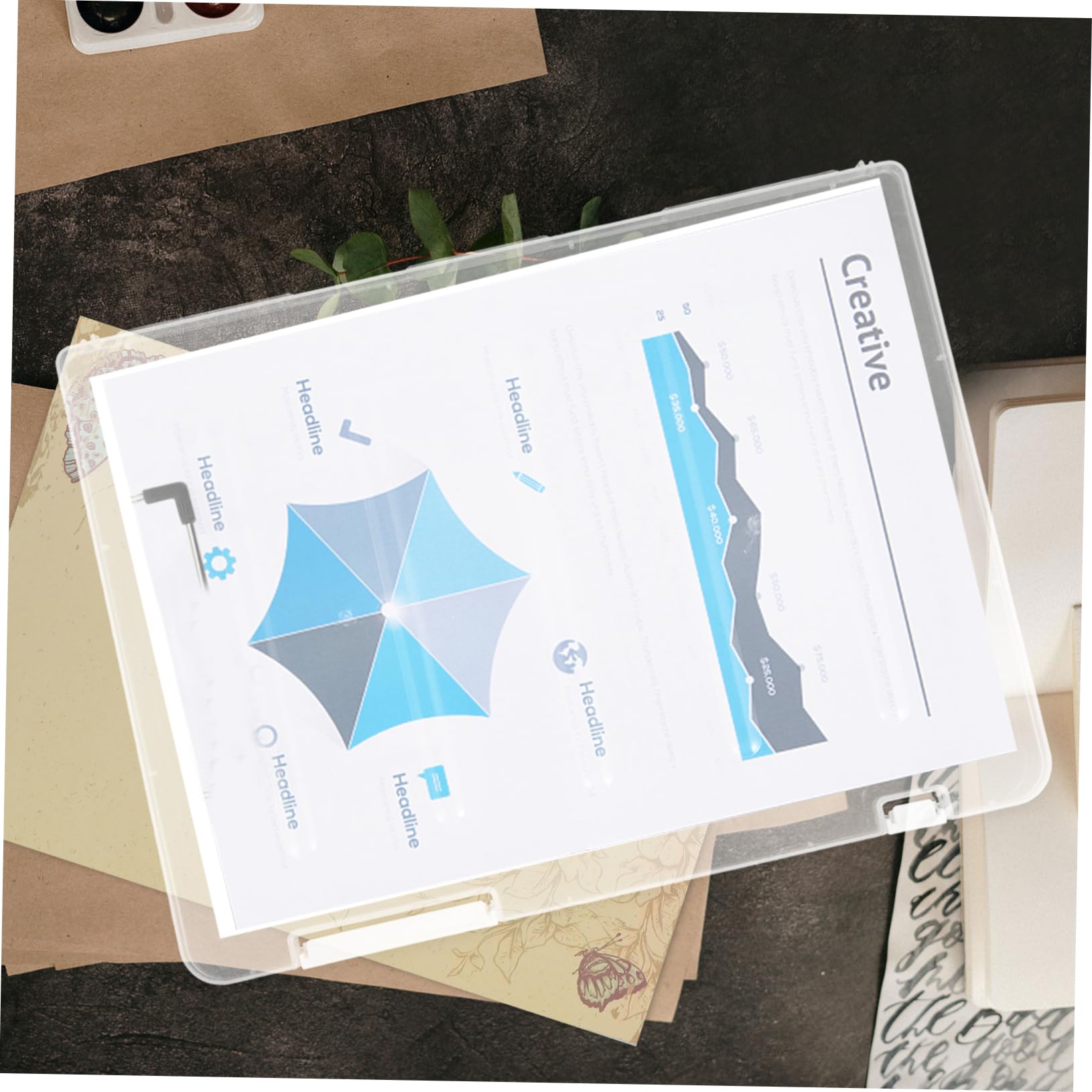 4piezas Caja De Almacenamiento De Archivos Transparente Organizador De Para Escritorio Archivador De Tarjetas Para Certificados Unidades Para Guardar Objetos