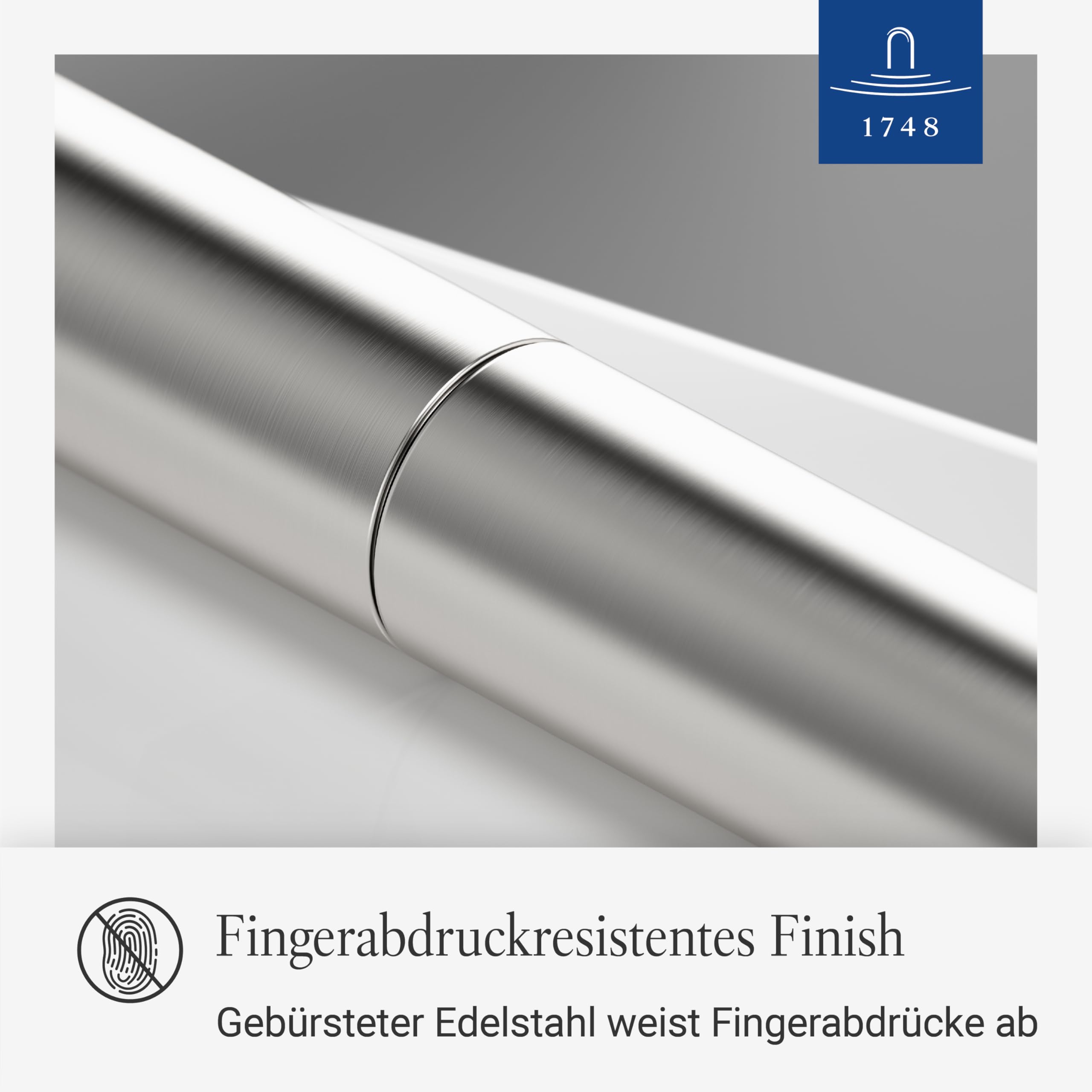 Villeroy & Boch Como Küchenarmatur, Auslaufhöhe 135 mm – Edelstahl massiv | Hochdruck, Keramikkartusche, 360° Schwenkbereich, komfortabler Bedienhebel, 925100LC