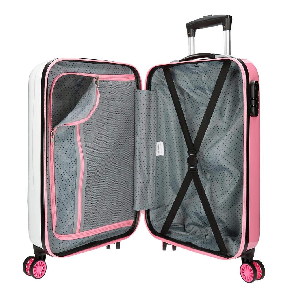 Disney Minnie Magic Kabinenkoffer Weiß 37x55x20 cms Hartschalen ABS Kombinationsschloss 33L 2,8Kgs 4 Doppelräder Handgepäck