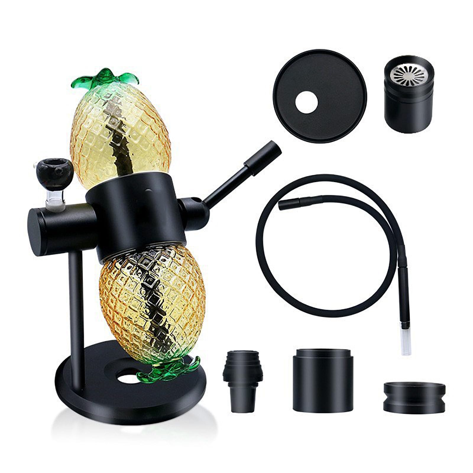 Juego De Cachimba,Kit Shisha Piña con Gravedad Giratoria 360° Y Sistema Gestión del Calor, Filtrado Suave Y Sabor Puro Garantizado,sin Retención Gases Escape,para Todos Los Amantes Cachimba