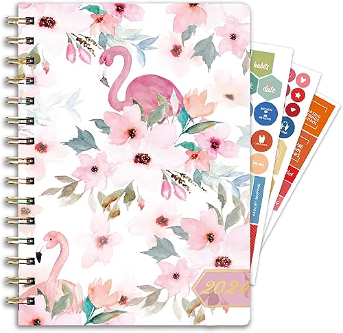 Ymumuda Agenda 2024, planificador semanal y mensual de 12 meses de enero de 2024 a diciembre de 2024, 8.4 x 6 pulgadas, planificador en espiral con