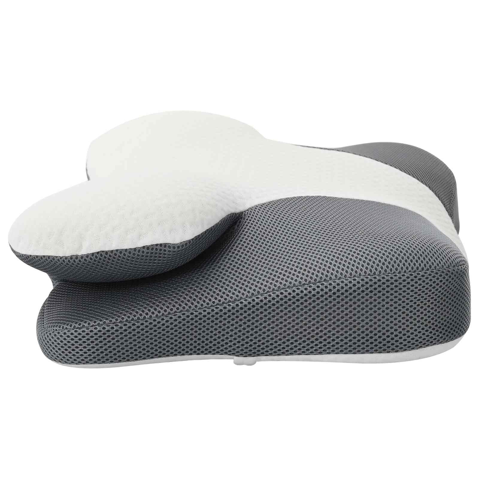 Almohada cervical blanca de espuma viscoelástica, 57 x 36 x 13 cm, almohada ergonómica con espuma viscoelástica transpirable, funda extraíble lavable para dormitorio y reposacabezas