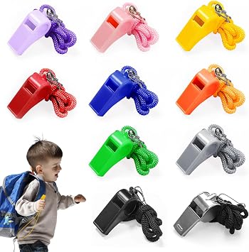 10 Pack Whistle Set - Referee Whistle with Lanyard, Sports Whistle, Football Whistle & Dog Training Whistle for Coaches, Officials, Athletes & Pet Trainers