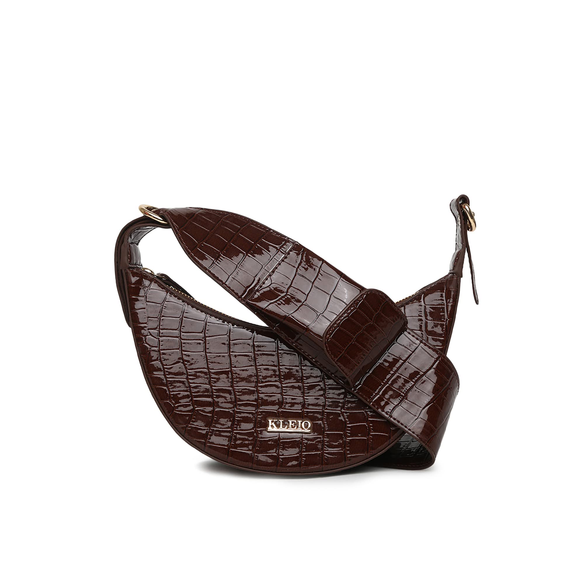 KLEIO Half Moon Croco Textured Elegant Sling Bag for Girls (Cherry Red) with Pocket in Handle | Elegant Cross Body Bag for Women for Gifting & Everyday Casual Use (B0BDVXFRZ4) Amazon Price History, Amazon Price Tracker
