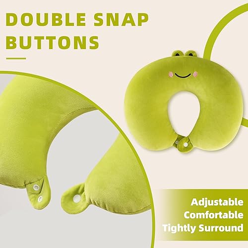 Miniatura 5 de Homerchant Almohada de viaje para niños y adultos, almohadas cervicales para aviones para dormir, viajes, convertible, ajustable, suave, de felpa,