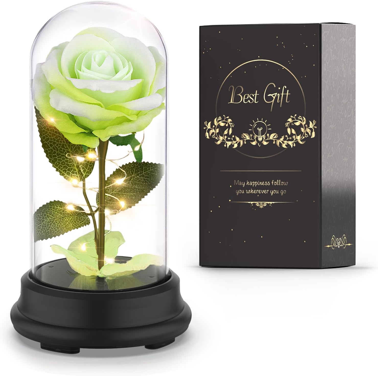 Deluxsa Mom Gifts for Mothers Day Rose Flower Gifts for Women, Mother Day Mom Gifts from Daughter Son, Birthday Gift for Women, Rose Flower Gift for Her, Anniversary, Wedding, Valentines-Green