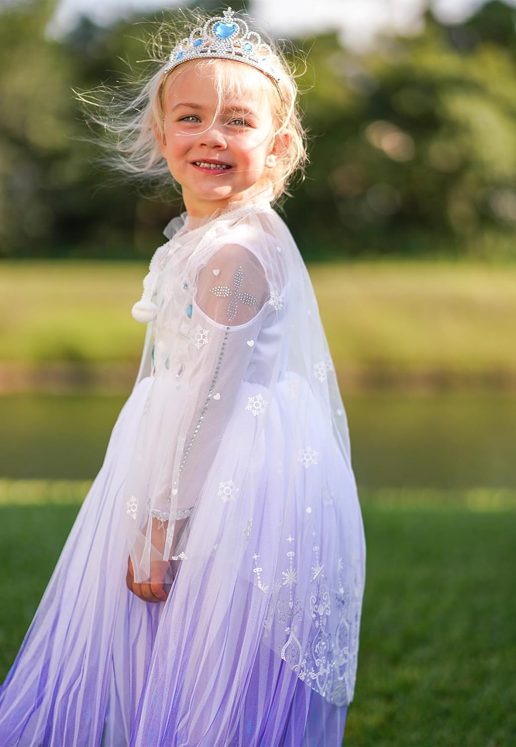 女の子用プリンセスコスチューム プリンセスドレス 仮装 ハロウィン スノーパーティー コスプレ ホワイト