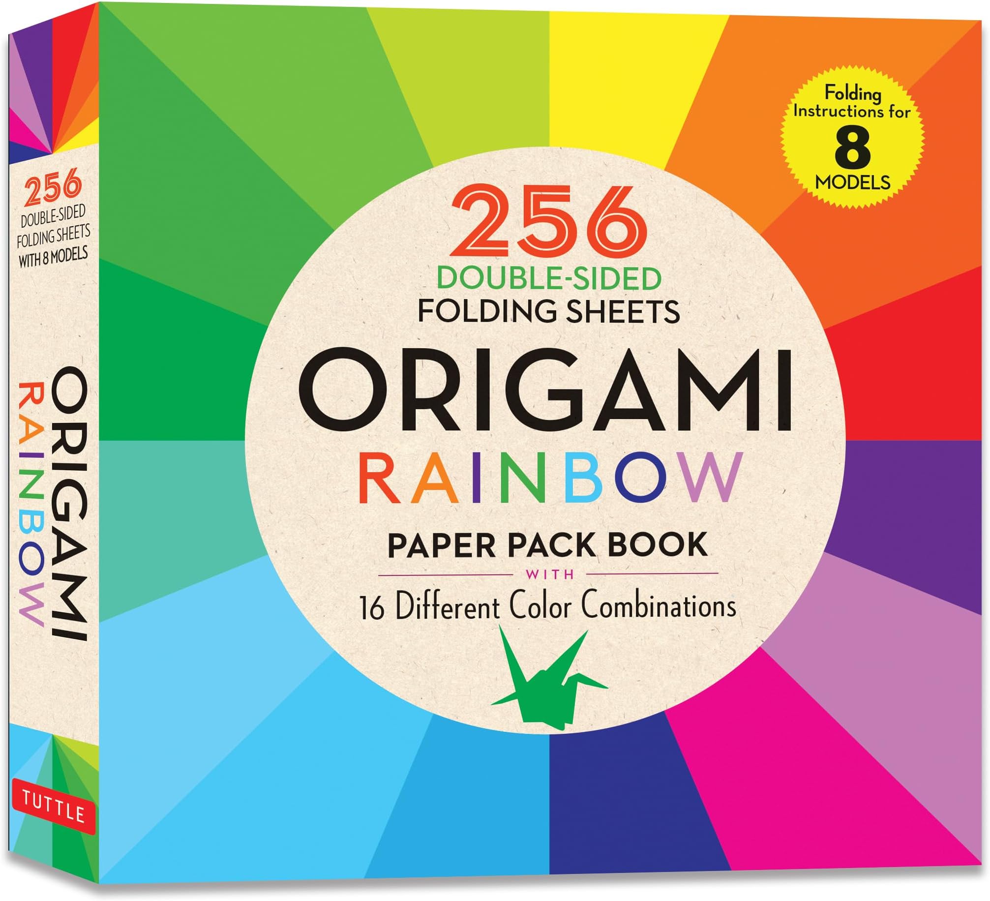 Origami Rainbow Paper Pack Book: 256 Double-Sided Folding Sheets (Includes Instructions for 8 Models)