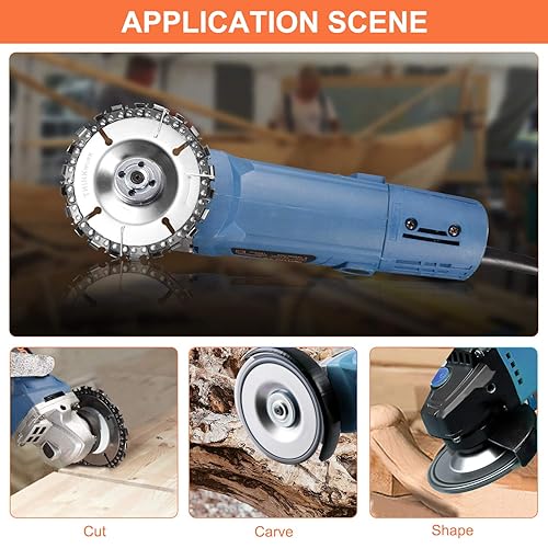 Miniatura 4 de Disco de tallado de madera (cadena de repuesto) y disco de moldeo de muela, moldeador de dientes de sierra doble antirretroceso, diámetro interior