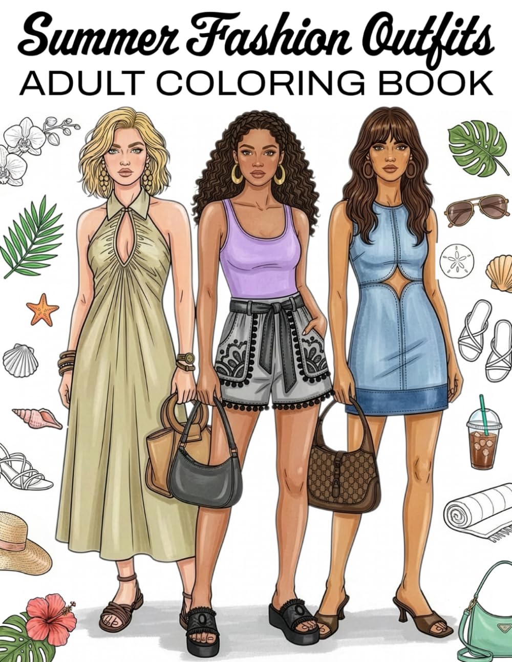 Summer Fashion Coloring Book for Adults: 65 Clean Line Art Illustration Pages for Inspiration and Relaxation (Coloring Books for the Fashion Forward Teens and Adults)