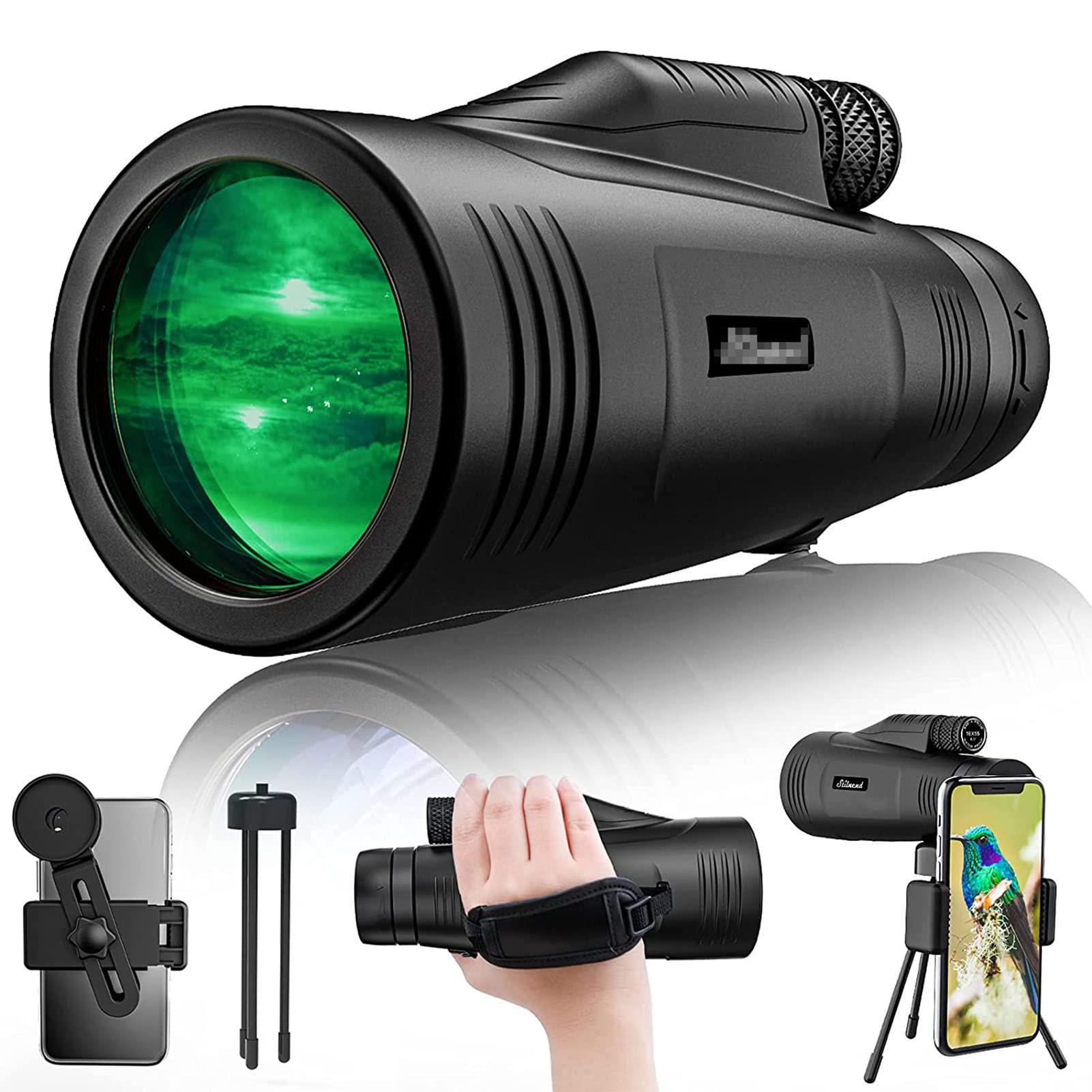 Monoculaire 12x50 étanche avec support smartphone et trépied HD - 8
