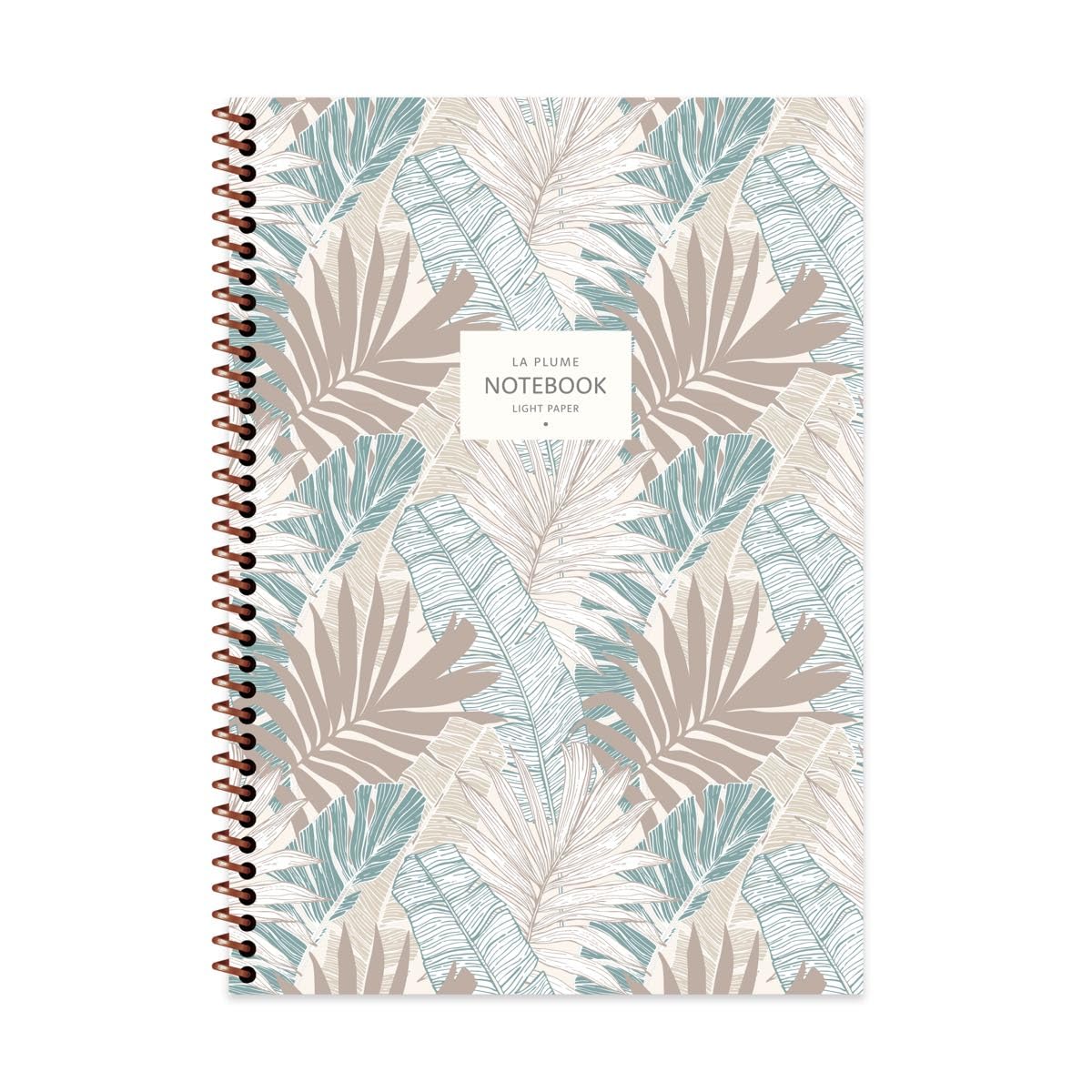 Keskin Color Cuaderno A4 de 80 hojas de cartón a rayas Kp. encuadernado en espiral La Plume Leaves