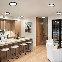 Vista 5 de 1 lámpara LED de techo empotrada, 3000K-4000K-6500K y equivalente a 100 W, lámpara de techo moderna de cocina de 15 W, 1500 lúmenes, 7.5 pulgadas