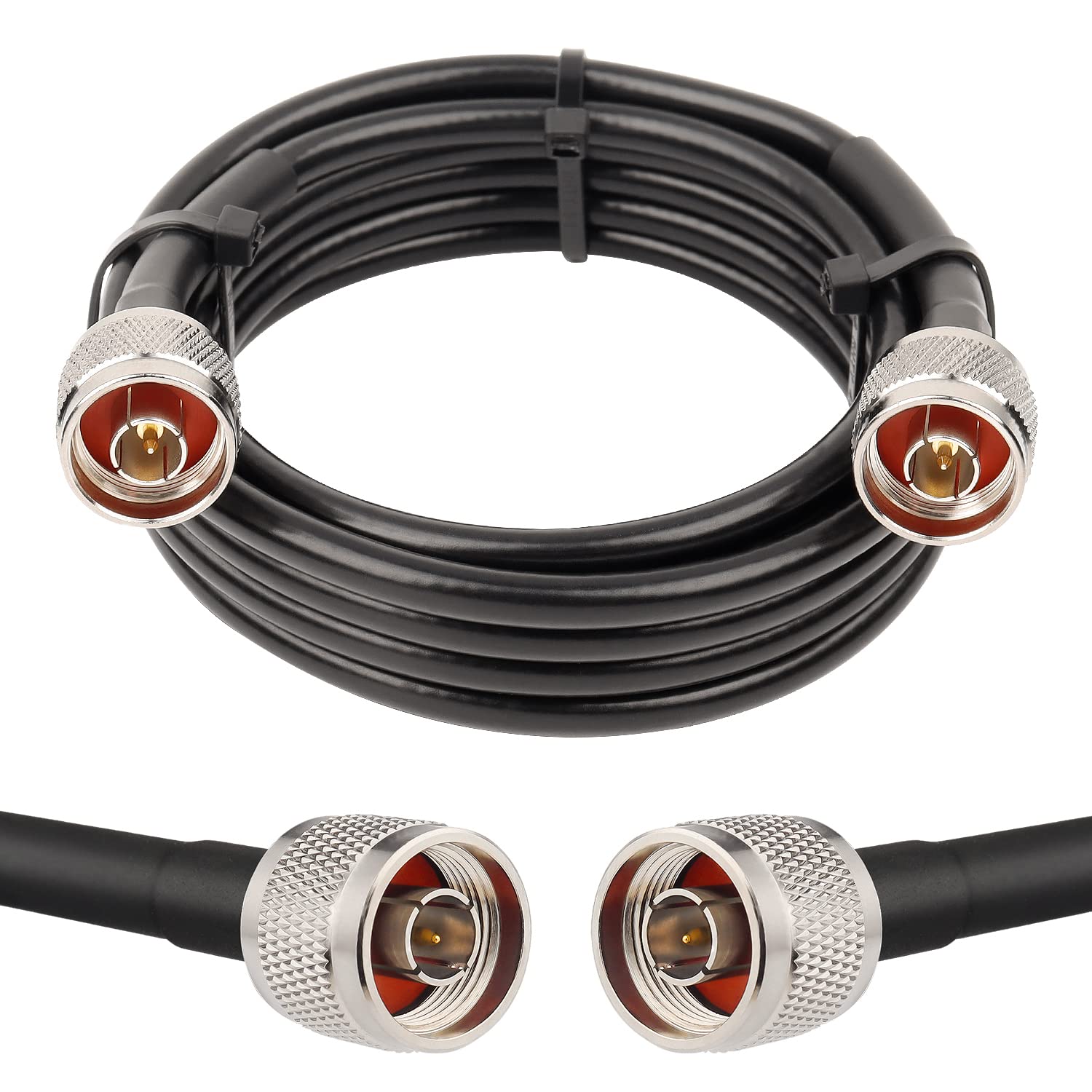 KMR240 N Cable - 10FT Ultra Low Loss N Male to N Male Cable Pure Copper 50 ohm for 3G/4G/5G/LTE/ADS-B/Ham/GPS/WiFi/RF Radio to Antenna or Signal Booster Use