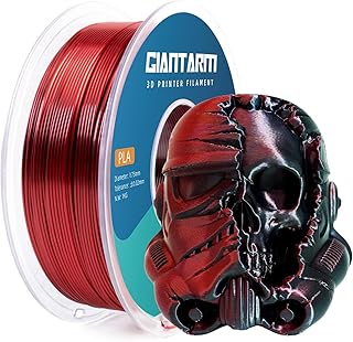 GIANTARM Dual Silk PLA Filament 1.75 mm, 3D Drucker PLA Silk Filament 1 kg/Spule, zweifarbig Rot+Schwarz