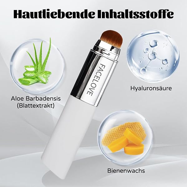 Facelove Foundation Stick mit Pinsel, 2026 Facelove Veränderbares Foundation-duo mit lsf 15, 12 Stunden Halt und Natürlicher, Feuchtigkeitsspendender für Alle Hauttypen (Natürlicher Teint) - 3