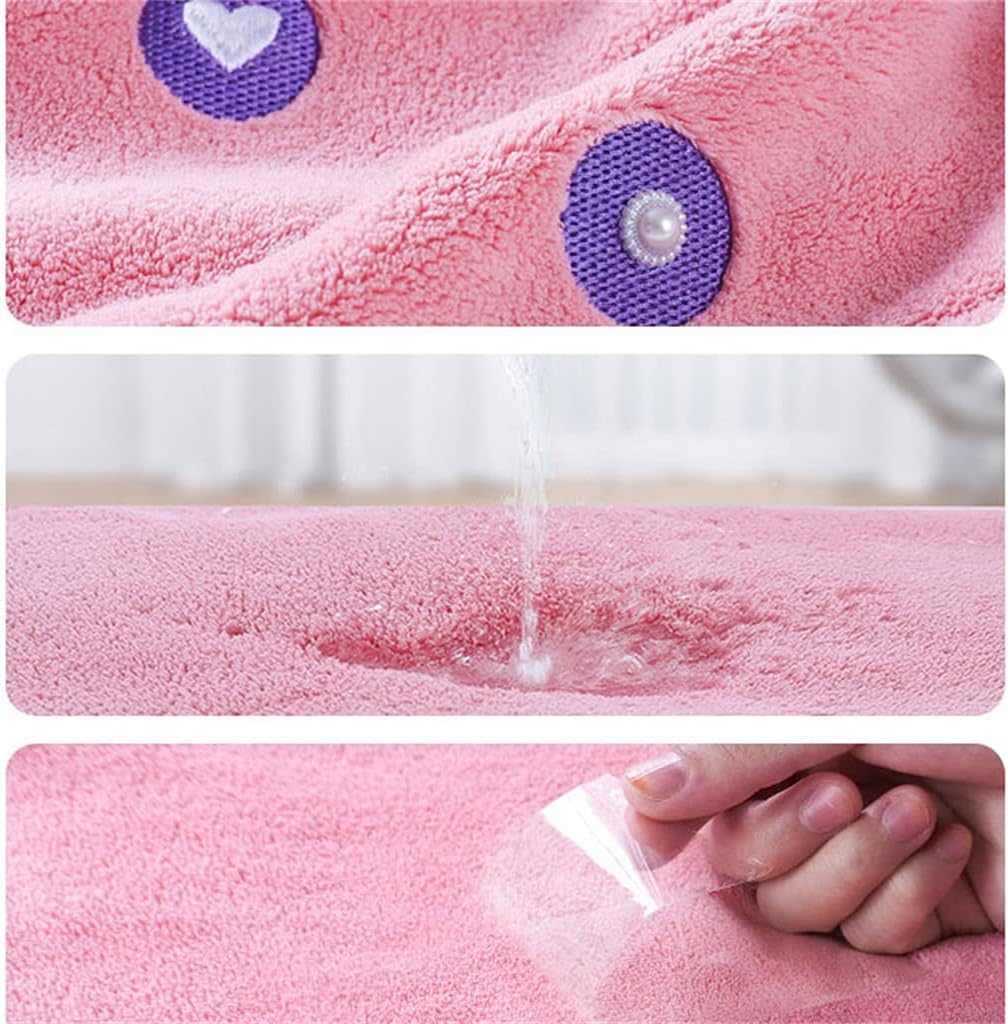 Hair Drying Cap Thicken Dry Strong Absorbent Embroidered Headscarf Quick Wiping