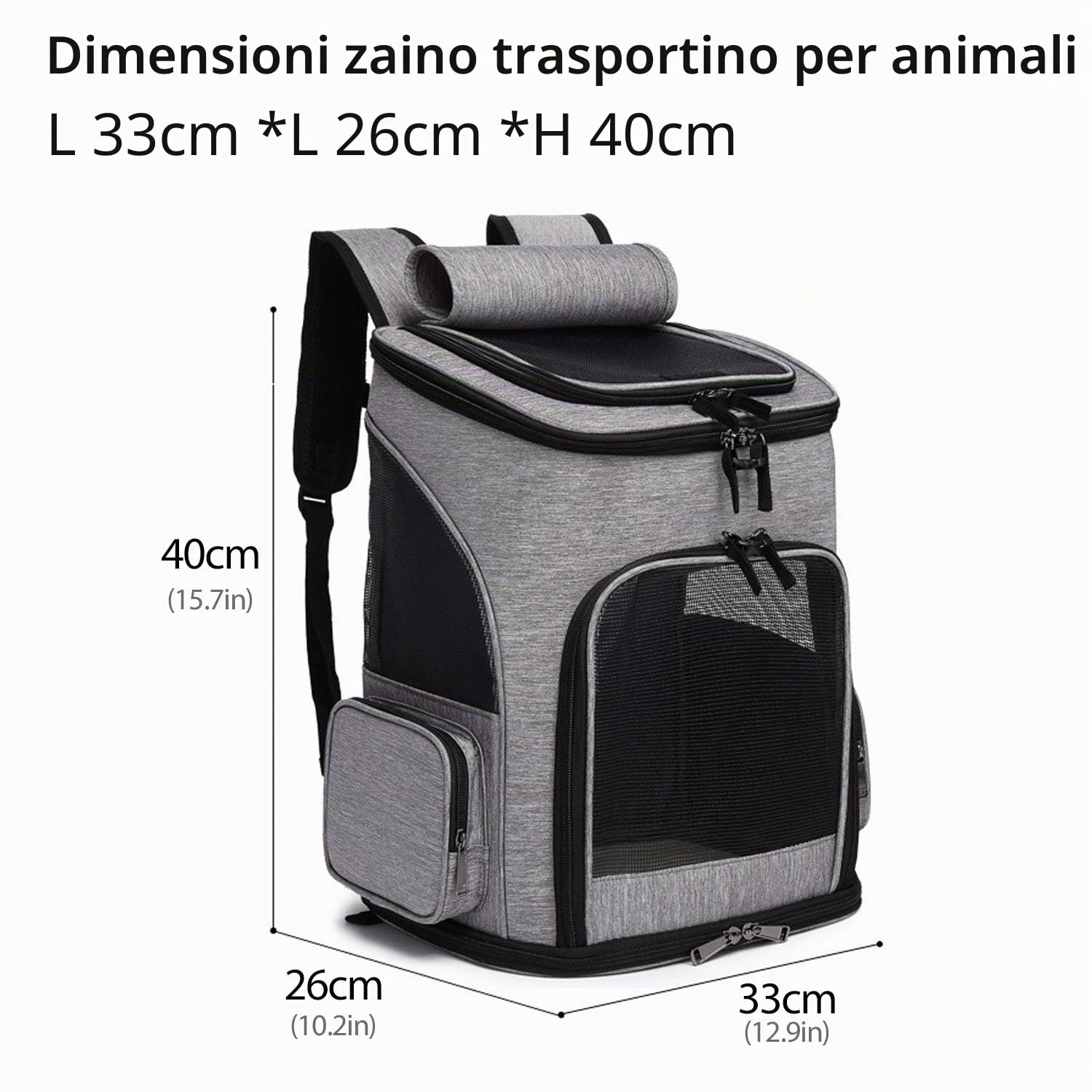 PETCUTE Zaini per Trasporto Cani Gatto,Zaino Borsa da Trasporto per Animali Domestici,Zaino Traspirante Regolabile per Gatto Cane Piccolo,Viaggio Auto Treno,Blu