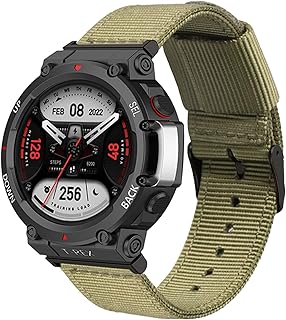 Lijinlan Pulseiras de relógio Amazfit T-Rex 2 para homens e mulheres, pulseira de substituição de nylon macio de lona para acessórios Amazfit T-Rex2
