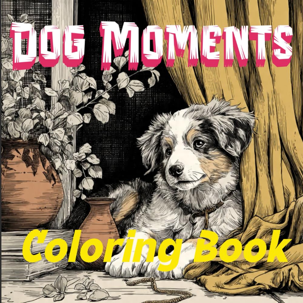 Dog Moments Coloring Book: Enjoy a Relaxing Collection of Beautifully Designed Dogs Illustrations Created to Bring calm, joy, and Creative Mindfulness ... Adventures Designed for Teens and Adults /