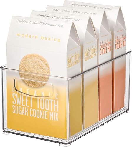 iDesign Linus - Contenedor de plástico con asas para cocina nevera congelador despensa y organización de armarios sin bisfenol A BPA