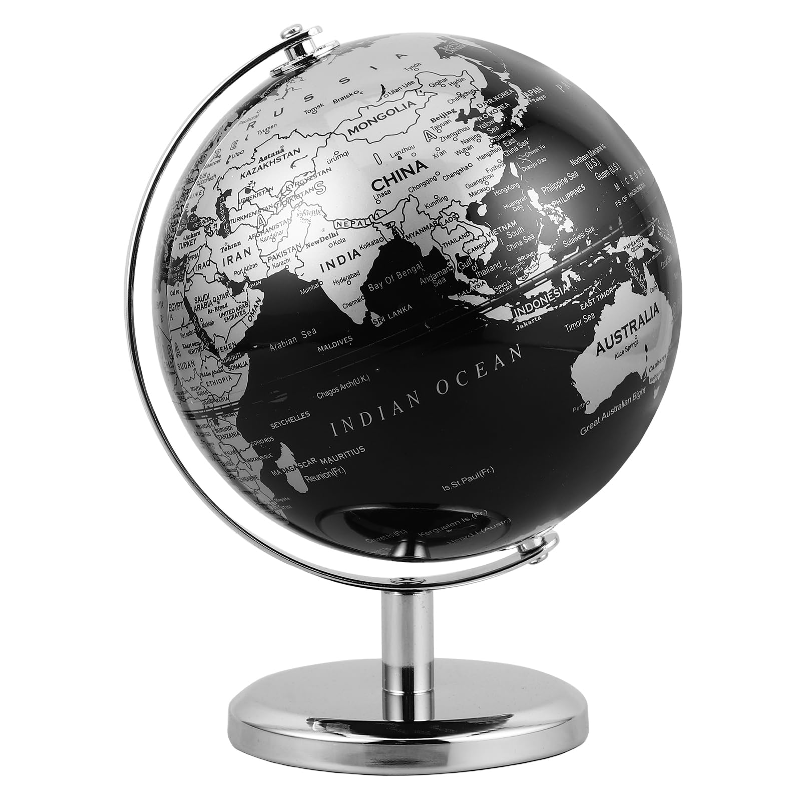 UPKOCH globo mappamondo da scrivania per ufficio mappamondo decorativo da tavolo arredamento moderno decorazione casa Mini Antique Desk Globe mappamondo per ufficio Metallo Black