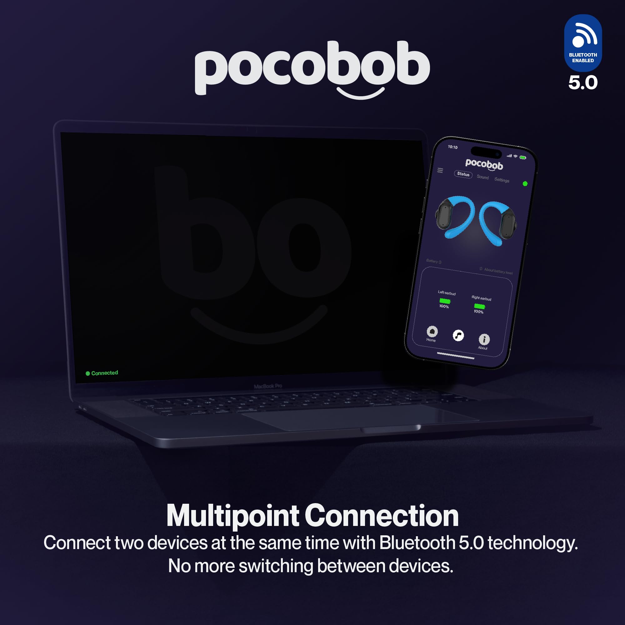 SP con archetti auricolari, Bluetooth 5.0, microfono, touch, IPX7, 30h di autonomia, USB-C – Auricolari wireless per fitness, corsa e outdoor (Beige)