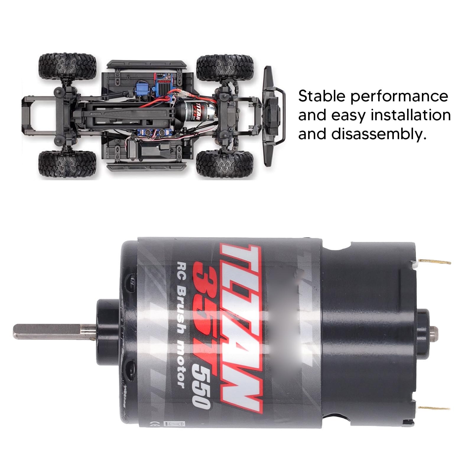 Motor cepillado RC con caja de cambios de reducción 1/3 550 motor cepillado universal para barco camión eléctrico (35T)