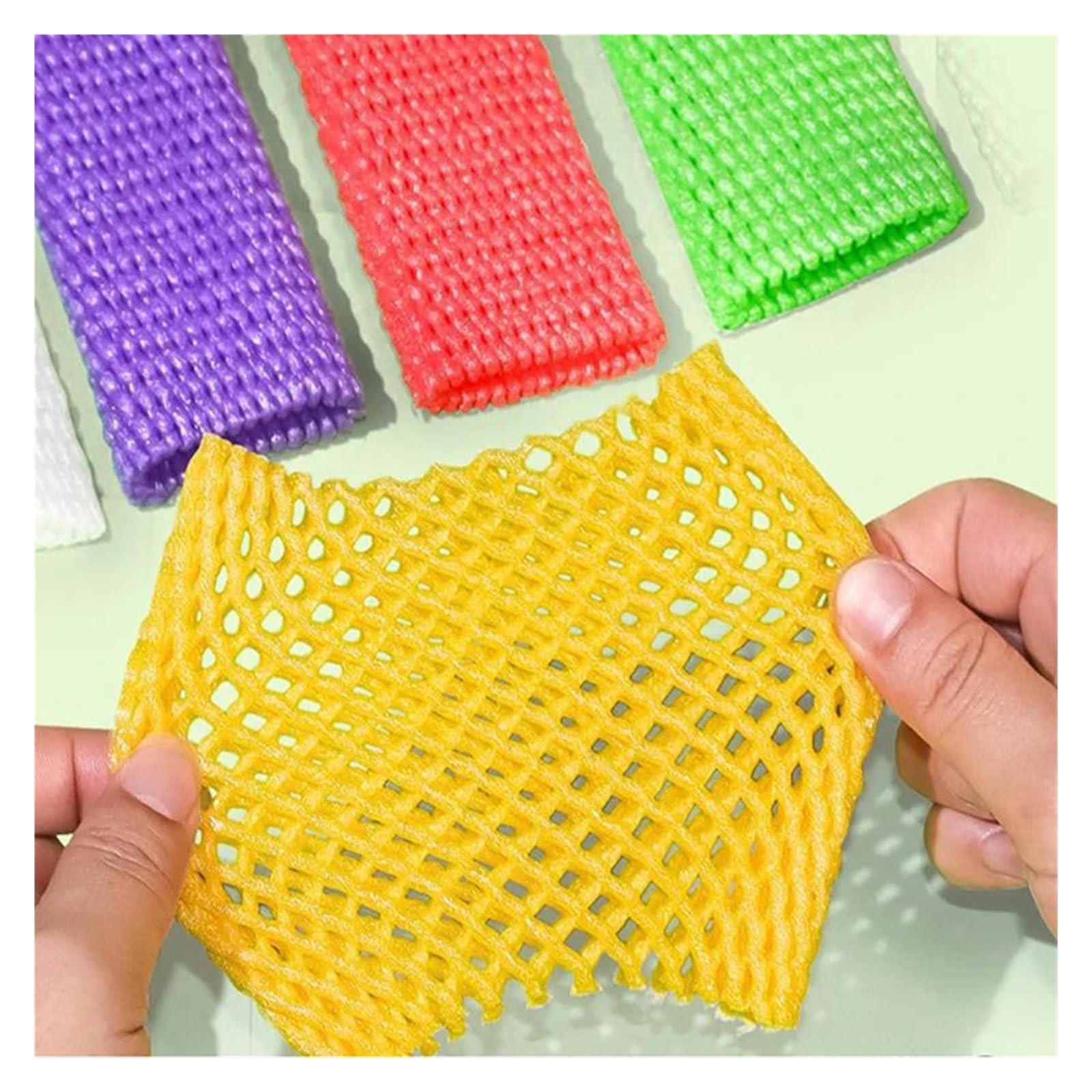 Bolsas de malla reutilizables para frutas y verduras, embalaje protector para artículos frágiles, bolsas de transporte a prueba de golpes con acolchado de espuma (azul, 13 x 6 cm)