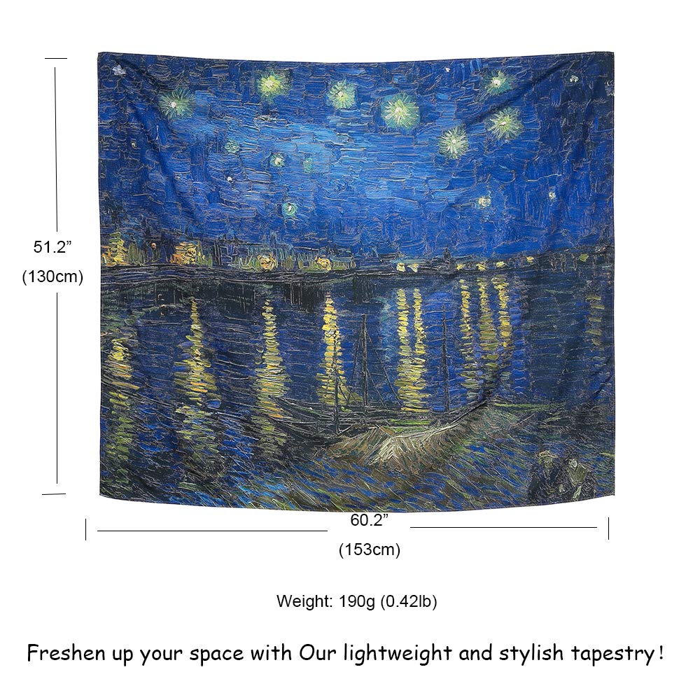 Amazon.co.jp: 星月夜のタペストリーの壁掛け、ゴッホアートの壁の