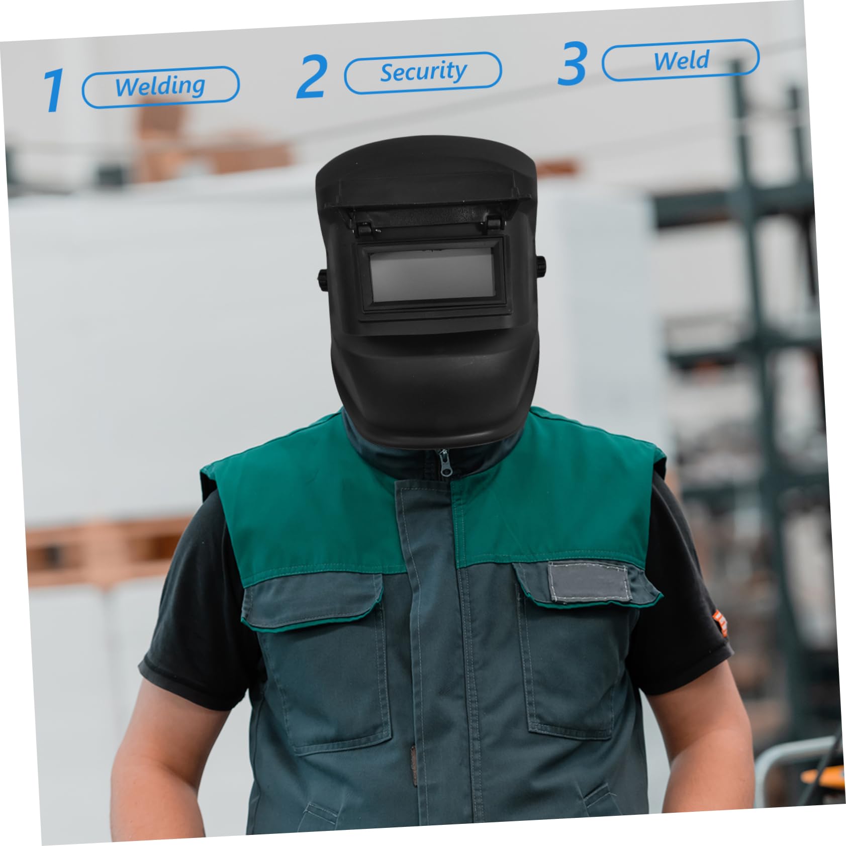 DOITOOL Máscara de Soldadura Portátil Negra para Soldador Diseño Resistente al Calor y Material Pc, Adecuado para Trabajo de Soldadura Profesional y Principiantes