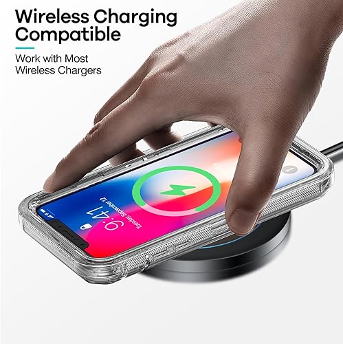 Miniatura 6 de ORIbox Funda para iPhone XXS gris, protección contra caídas de grado militar de 10 pies, funda transparente resistente a prueba de golpes anticaídas