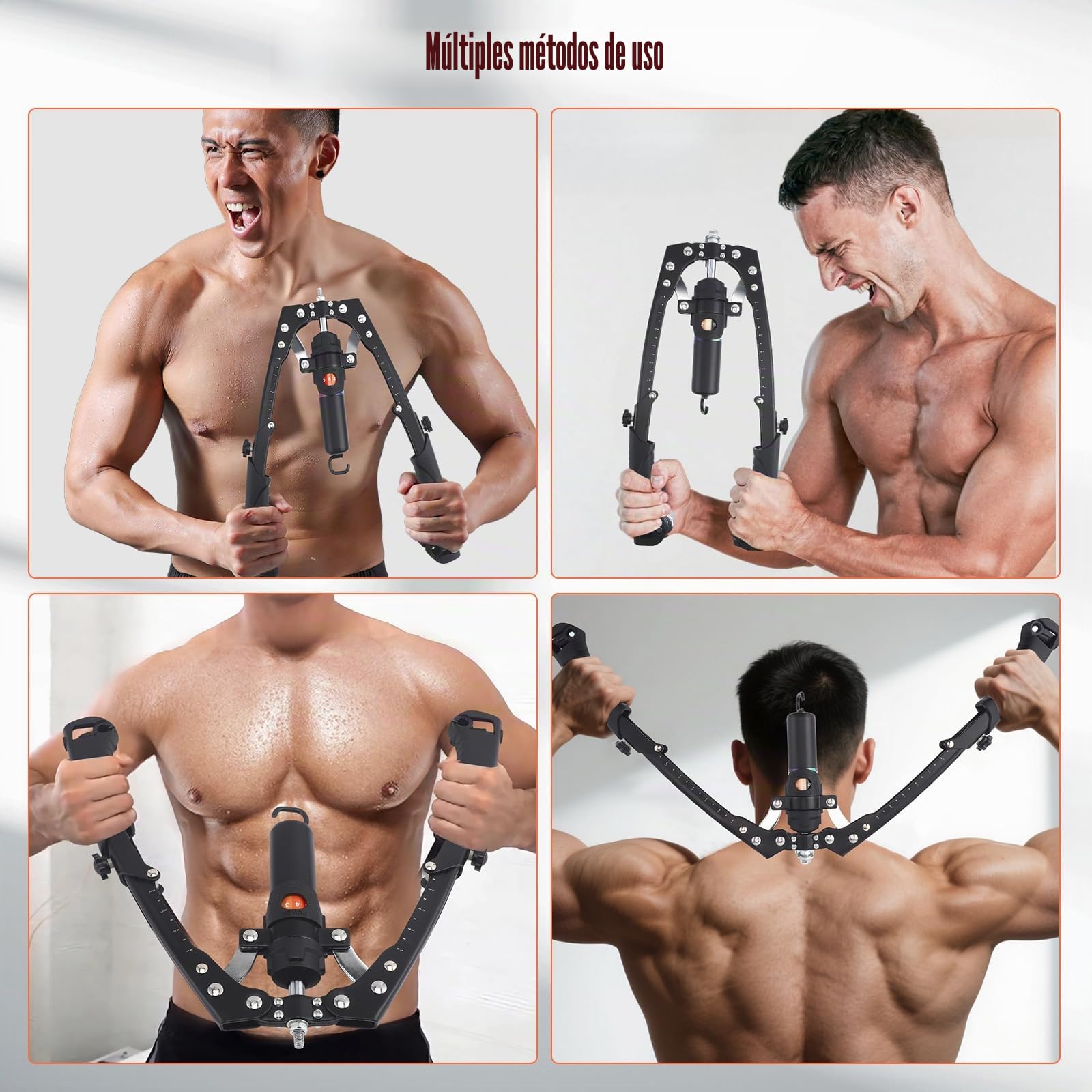 2 en 1 Power Twister 10 ~ 200 kg, ejercitador de brazos y abdominales, dispositivo de entrenamiento hidráulico ajustable, para hombros, antebrazos, tríceps