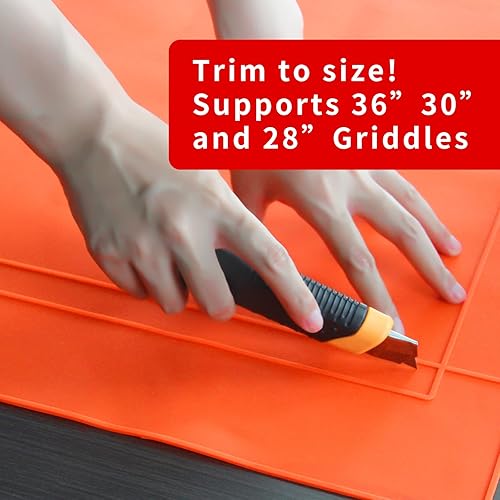 Miniatura 5 de Lakeber Alfombrilla de silicona Blackstone, tamaño personalizable con modelos Blackstone de 36 pulgadas, 30 pulgadas, 28 pulgadas para proteger tu