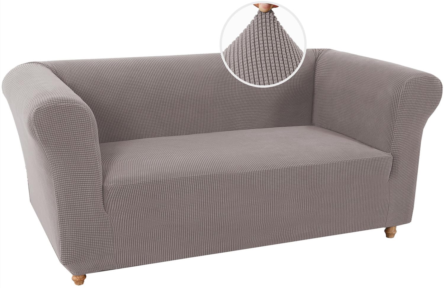 Wjhdwyd Taupe Chesterfield Stretch Sofa Cover Non-Slip Stain Resistant Stretch Sofa Slipcover 3 Seater Sofa Cover With Armrests Super Soft Fabric(,2 Posti)