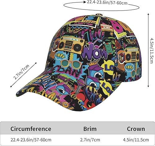 Miniatura 5 de Gorra de béisbol retro de los años 80 y 90 estilo de moda para hombre y mujer, gorra de béisbol ajustable