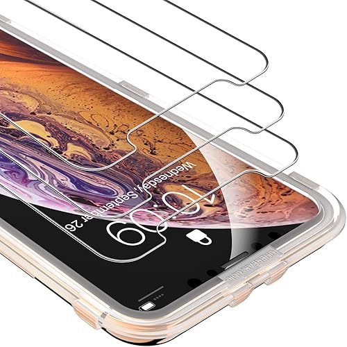 Miniatura 1 de UNBREAKcable iPhone XsX Protector de Pantalla 3 Pack - Cristal templado de dureza 9H para iPhone XsiPhone X, sin burbujas, a prueba de golpes, marco