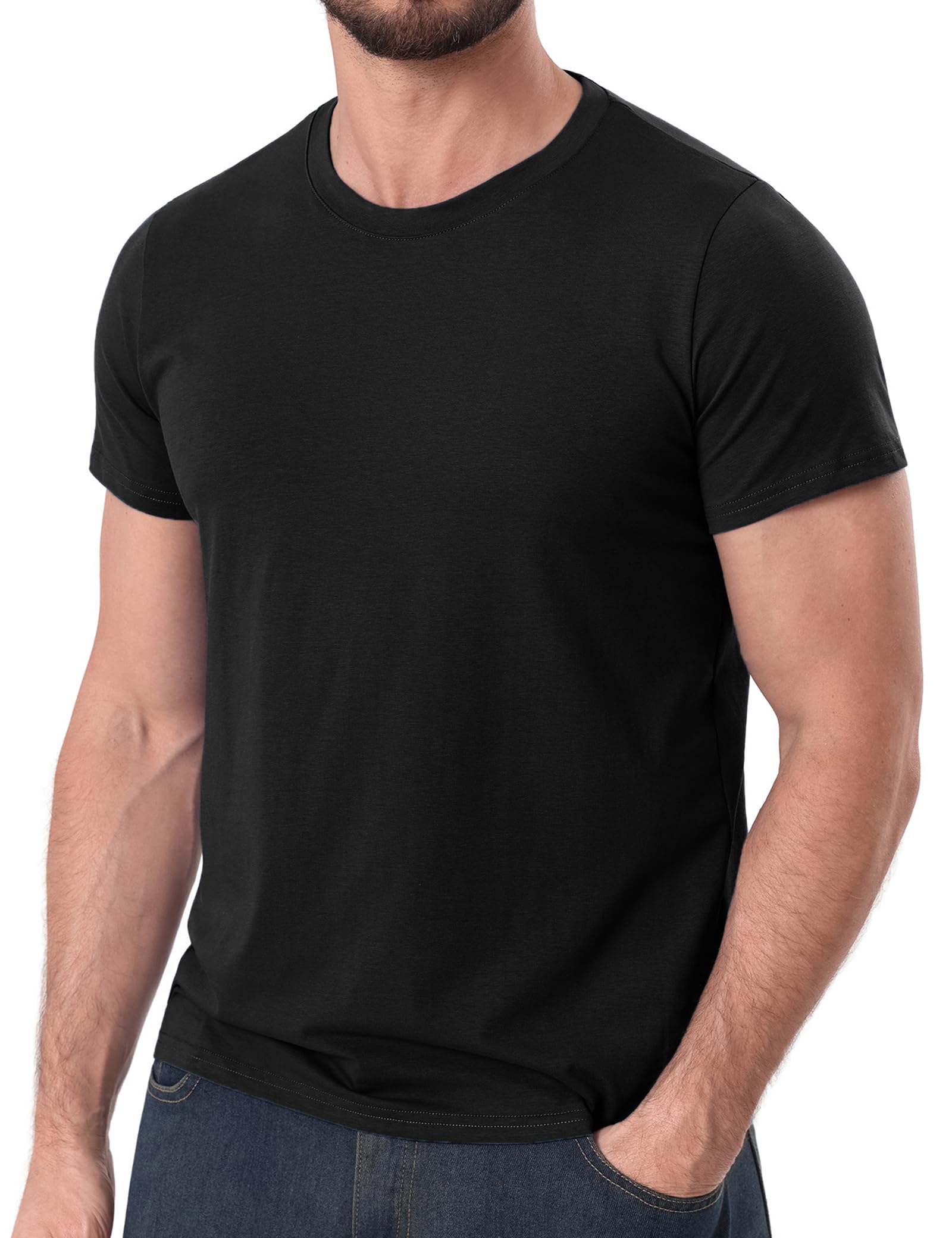 iClosam T Shirt Herren Baumwolle Kurzarm Rundhals Regular Fit | Weich und elastisch, bedruckte und einfarbige Varianten, vielseitig für Alltag, Freizeit und Sommer