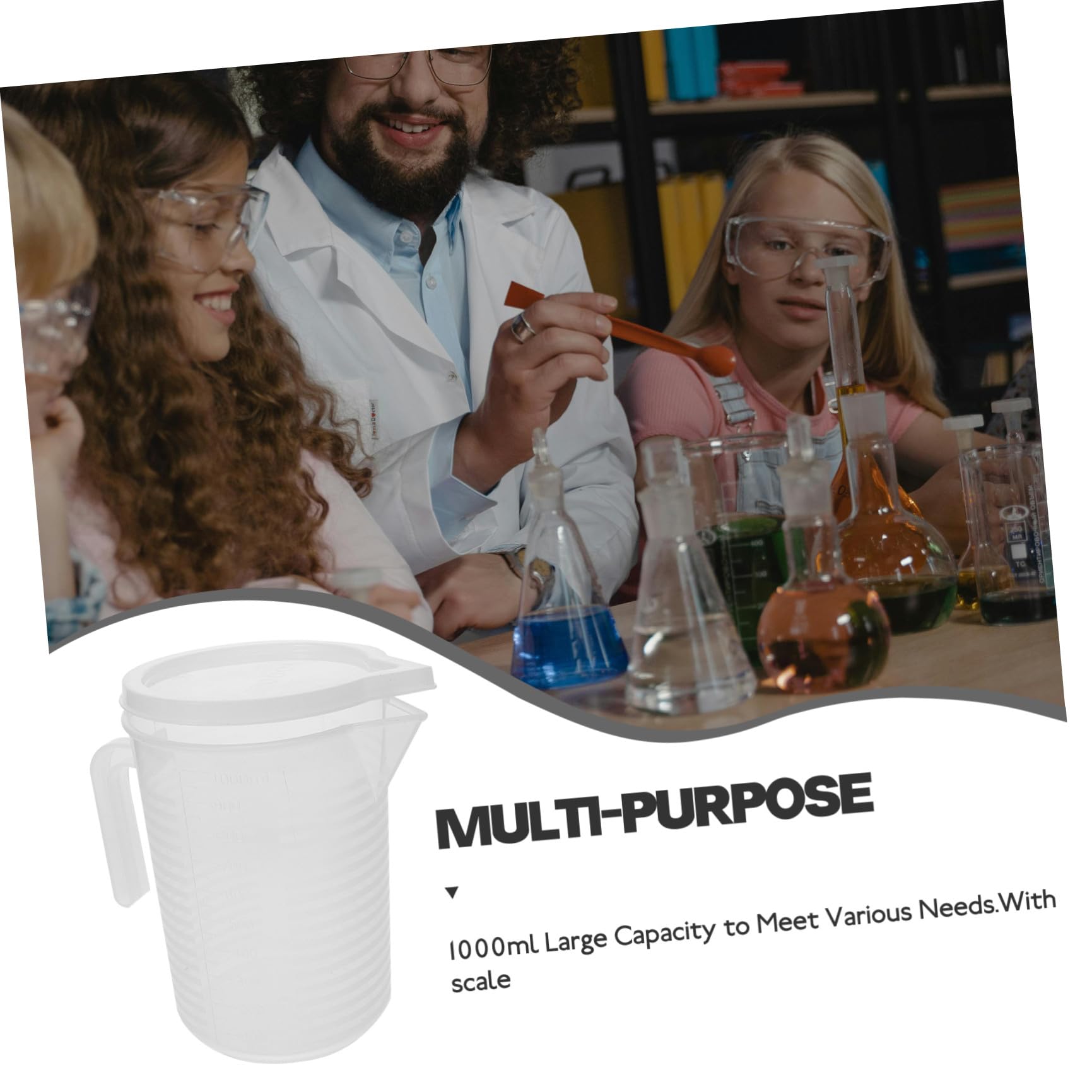 IMIKEYA 3 Piezas taza medidora jarras de té helado vaso de precipitados graduado taza de gran capacidad vaso medidor taza de medir portátil tazas medidoras el plastico Reutilizable