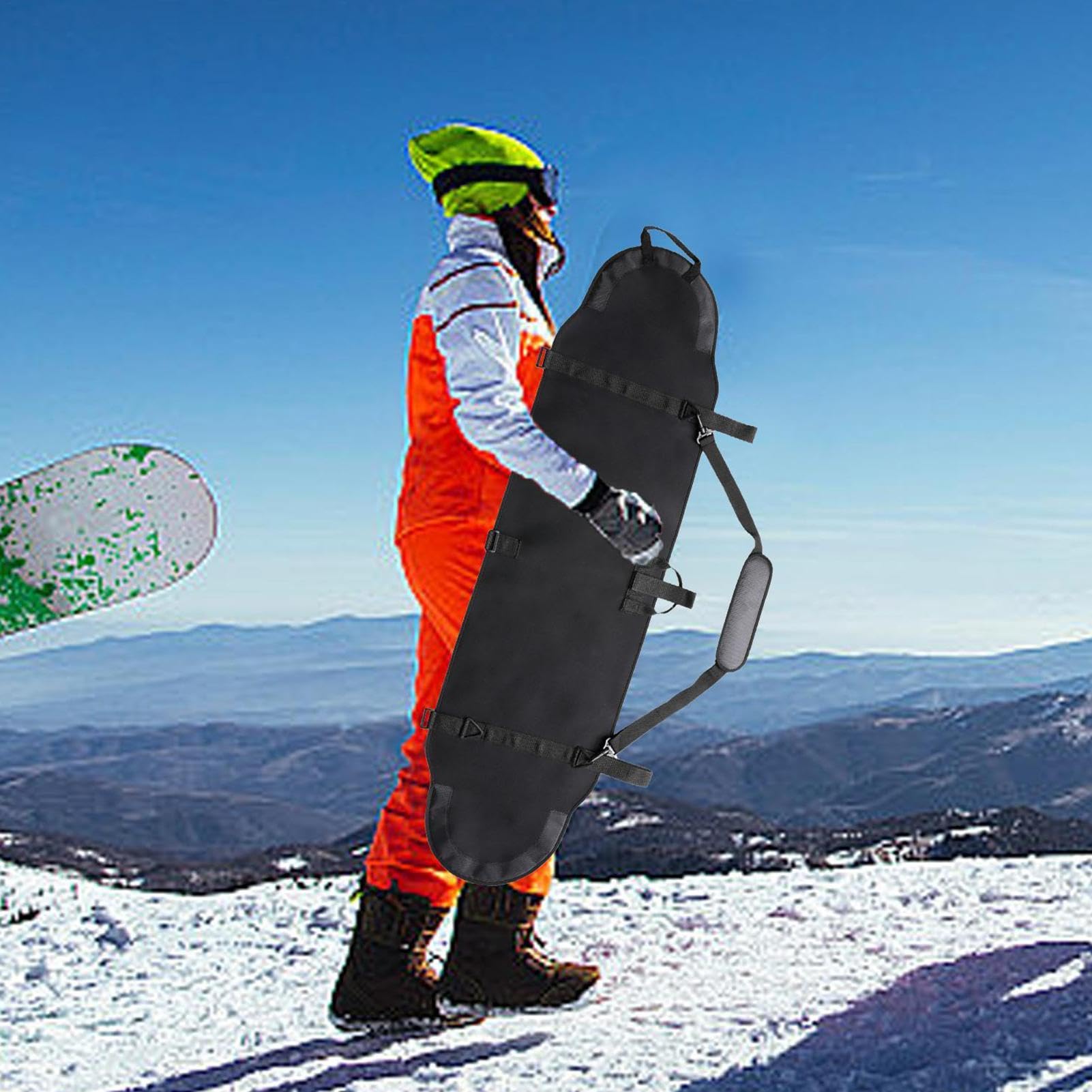 Borsa da viaggio per snowboard da viaggio, impermeabile, rinforzata, imbottita, per snowboard, resistente ai graffi, per sport invernali