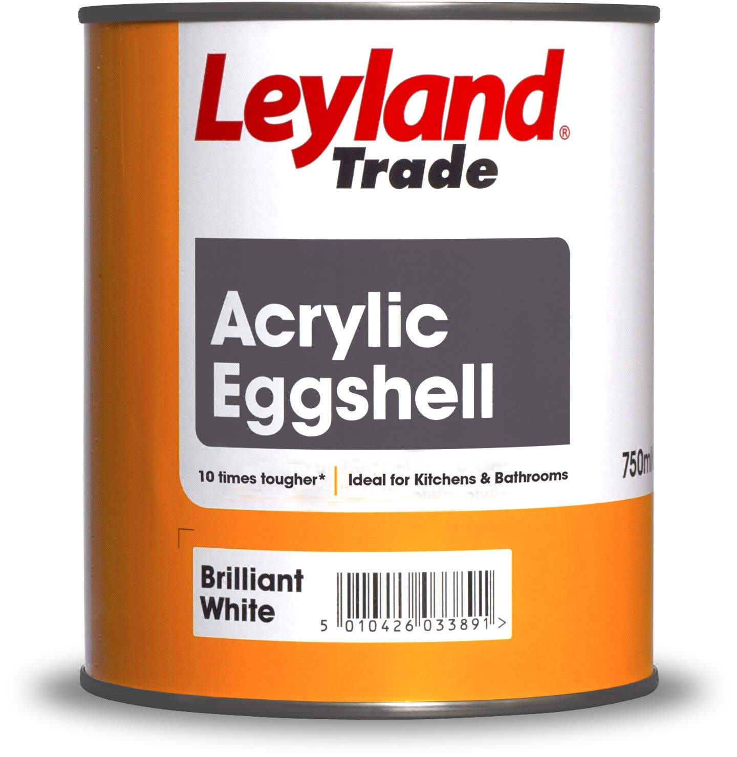 Leyland Trade 264367 Acrylic Eggshell, Brilliant White, 0.75 Litres