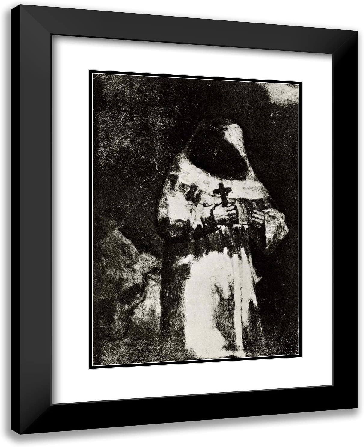 ArtDirect Goya, Francisco 19x24 Gold Ornate Framed Art Print with Double Matting Titled: The Monk